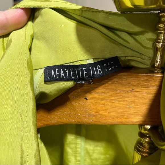 Lafayette 148 Stylish Chartreuse Women's Linen Blend Jacket - Picture 11 of 14